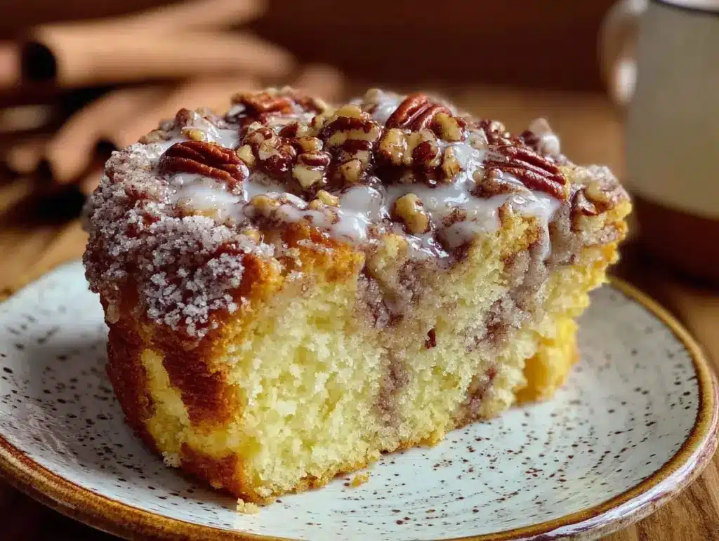 easy one-bowl cinnamon coffee cake - featured image