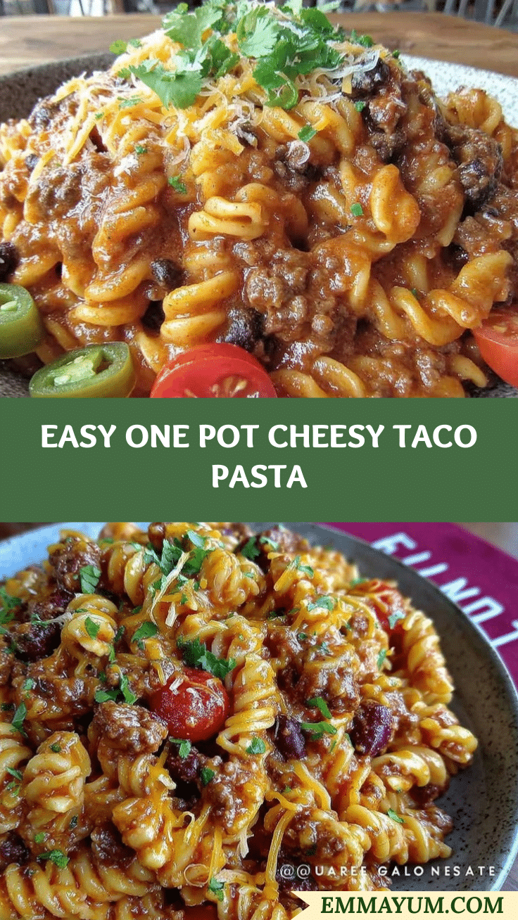 easy one pot cheesy taco pasta recipe