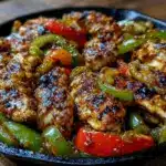 easy skillet chicken fajitas - featured image