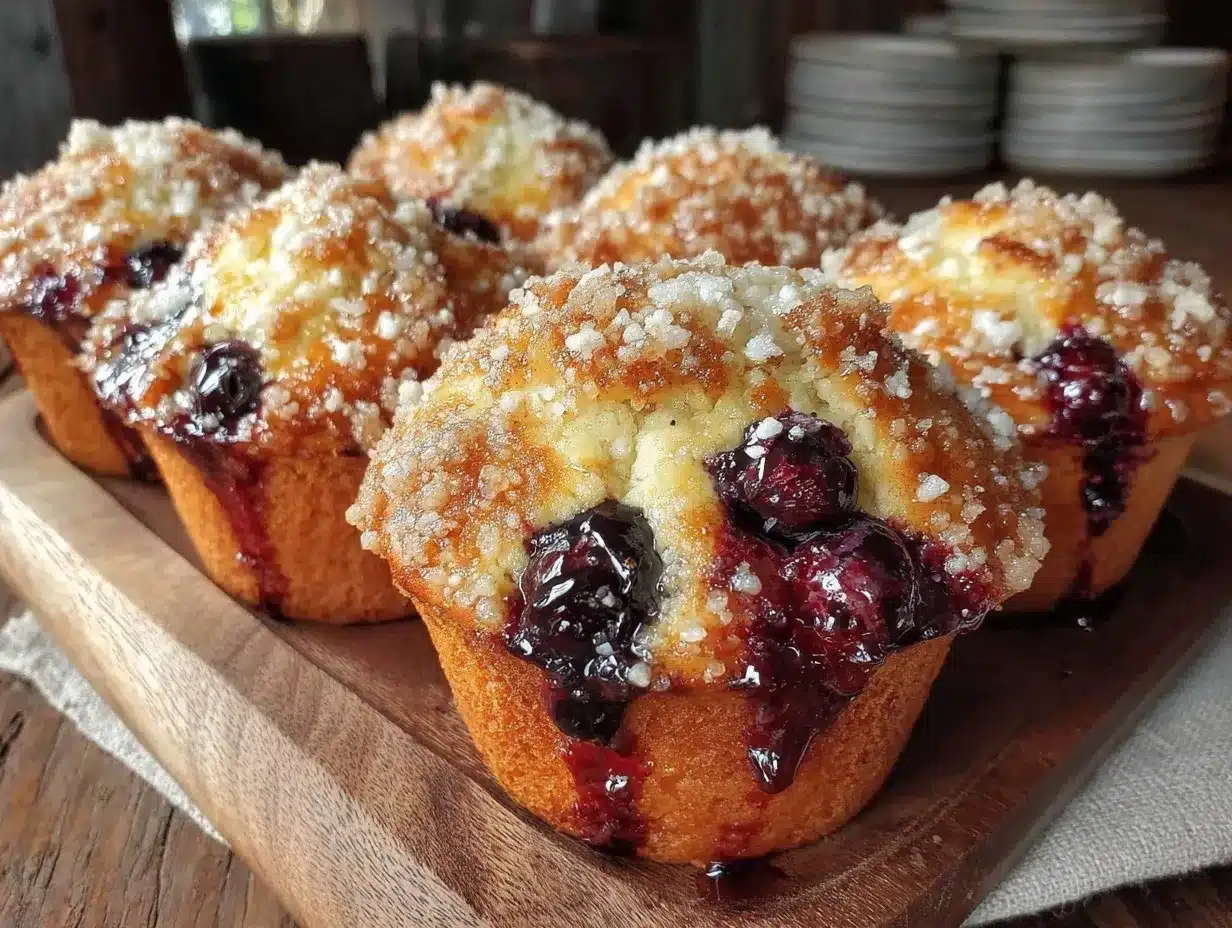 fluffy blueberry crumb muffins preparation steps