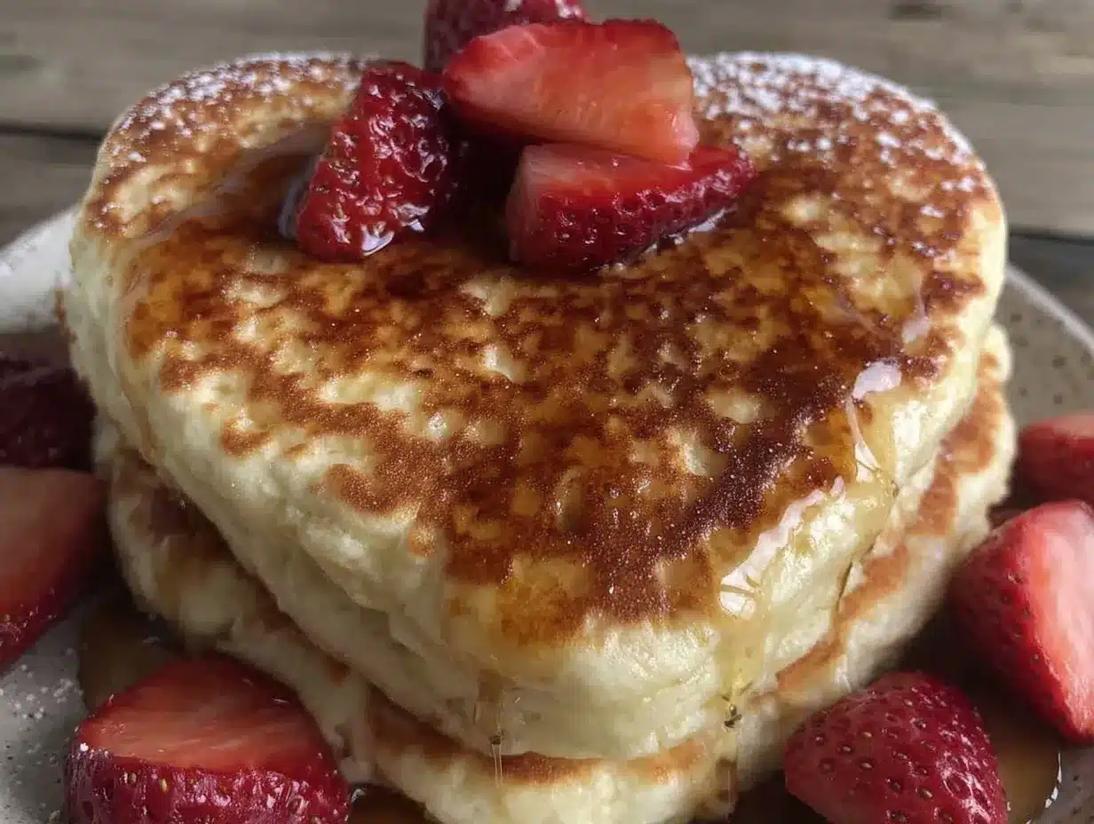 fluffy heart shaped pancakes preparation steps