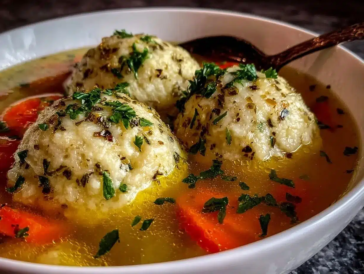 fluffy matzo ball soup preparation steps