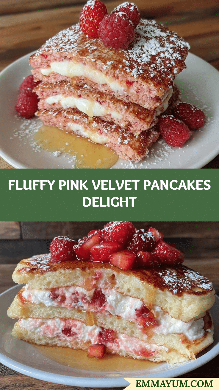 fluffy pink velvet pancakes recipe