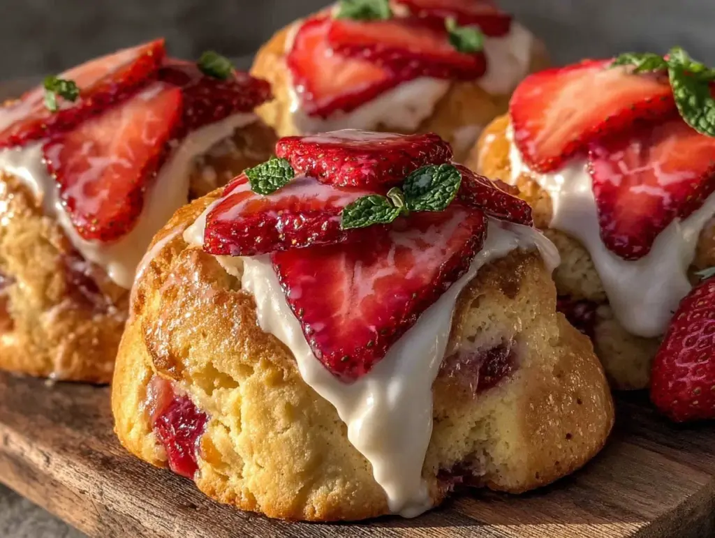 fluffy strawberry shortcake cookies - featured image