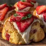 fluffy strawberry shortcake cookies - featured image