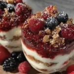 fresh berry compote yogurt parfait - featured image