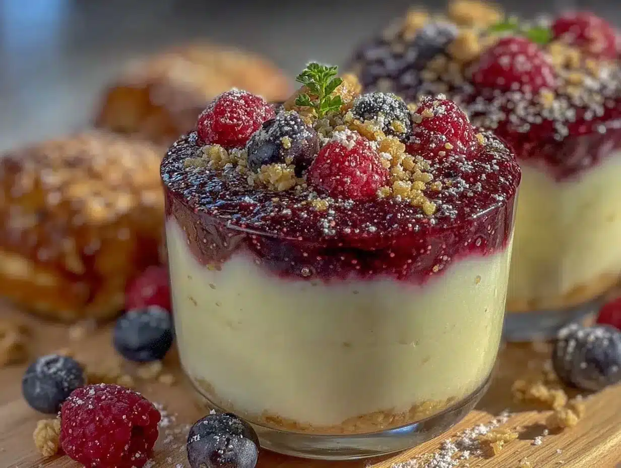 fresh berry compote yogurt parfait preparation steps