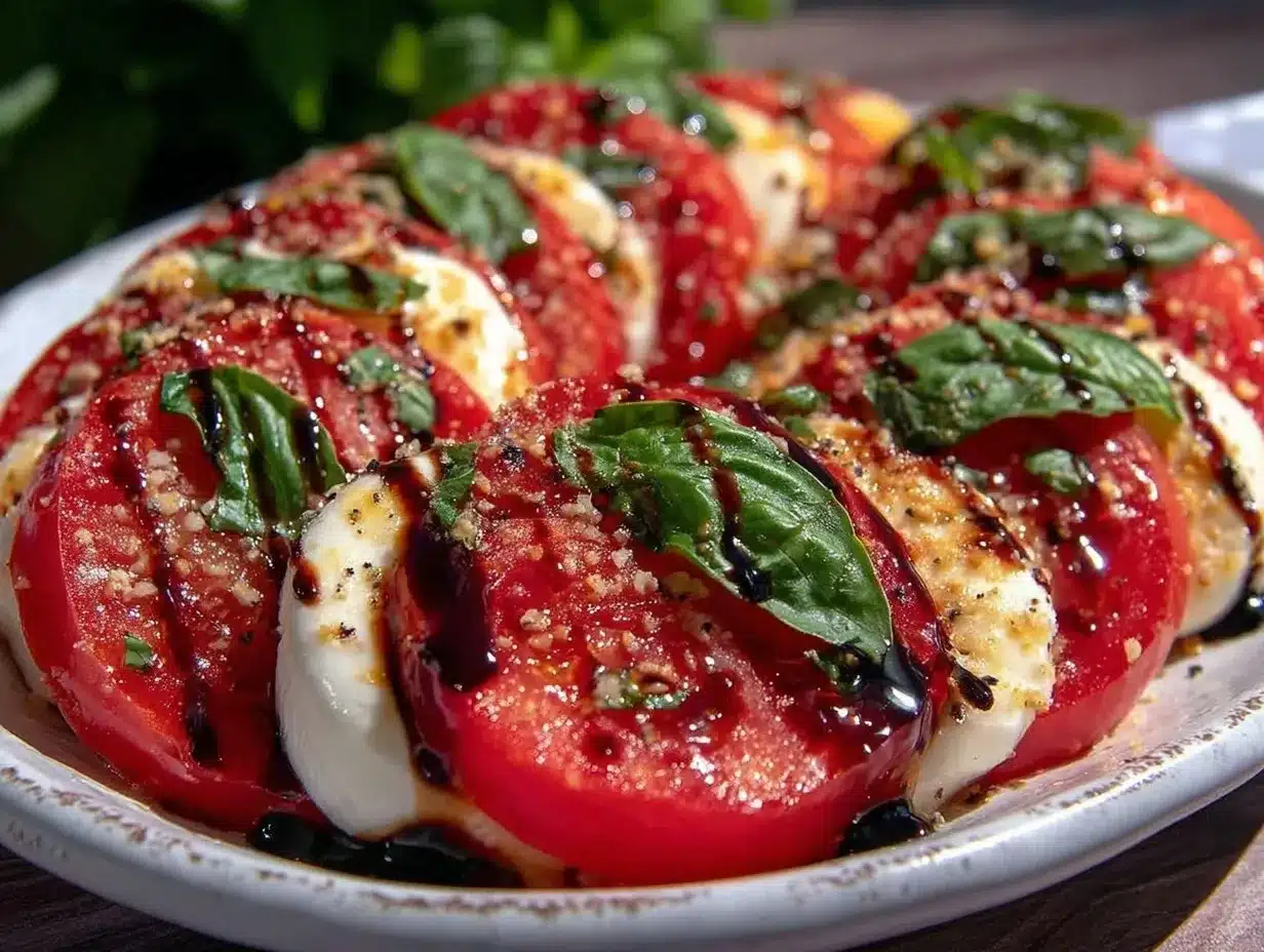fresh Caprese salad preparation steps