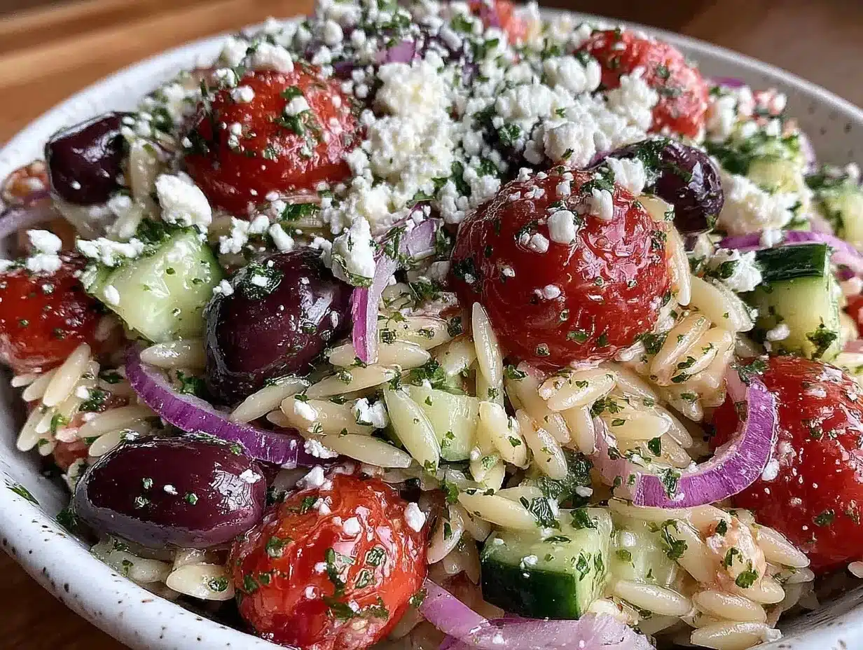 fresh greek orzo salad preparation steps