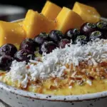 fresh mango coconut smoothie bowl - featured image