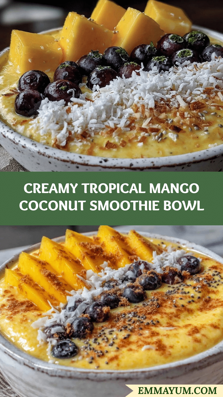 fresh mango coconut smoothie bowl recipe