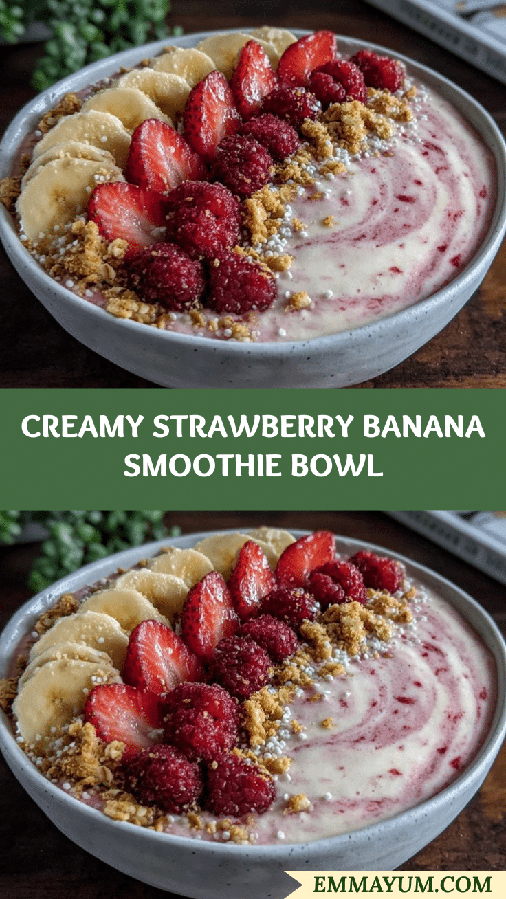 fresh strawberry banana smoothie bowl recipe