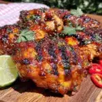 grilled honey lime chicken thighs - featured image