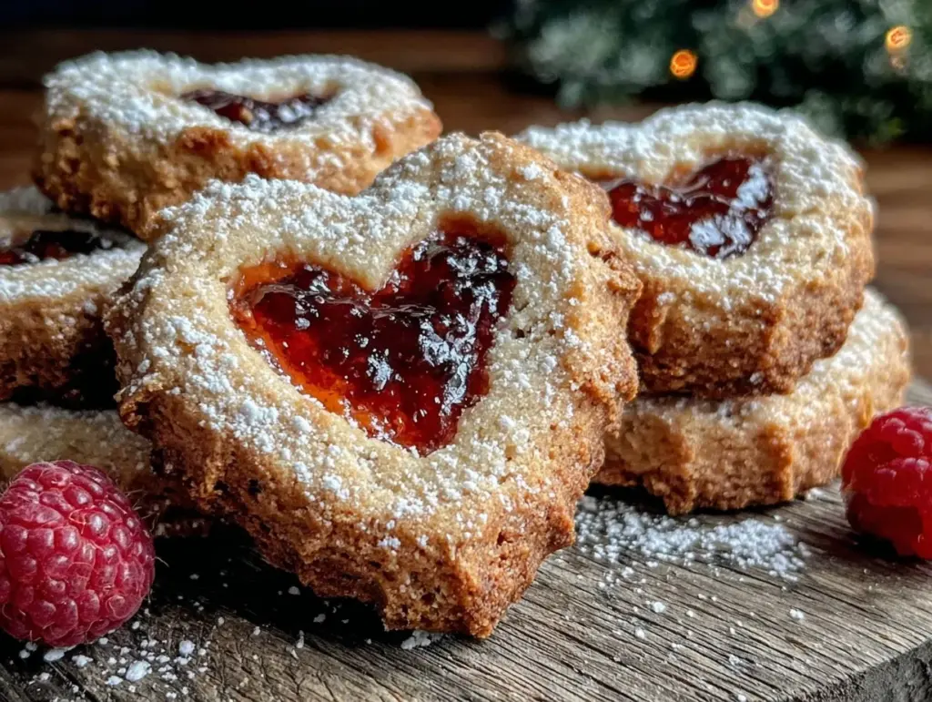 heart shaped Linzer cookies recipe - featured image
