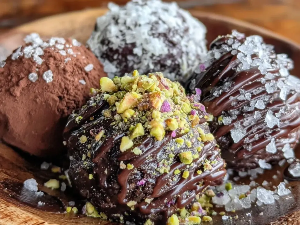 homemade chocolate truffles trio recipe - featured image