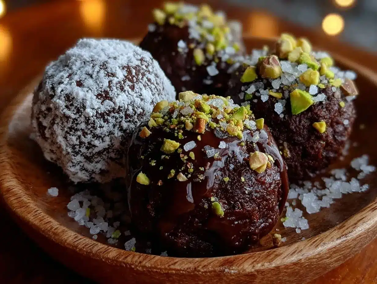 homemade chocolate truffles trio recipe preparation steps