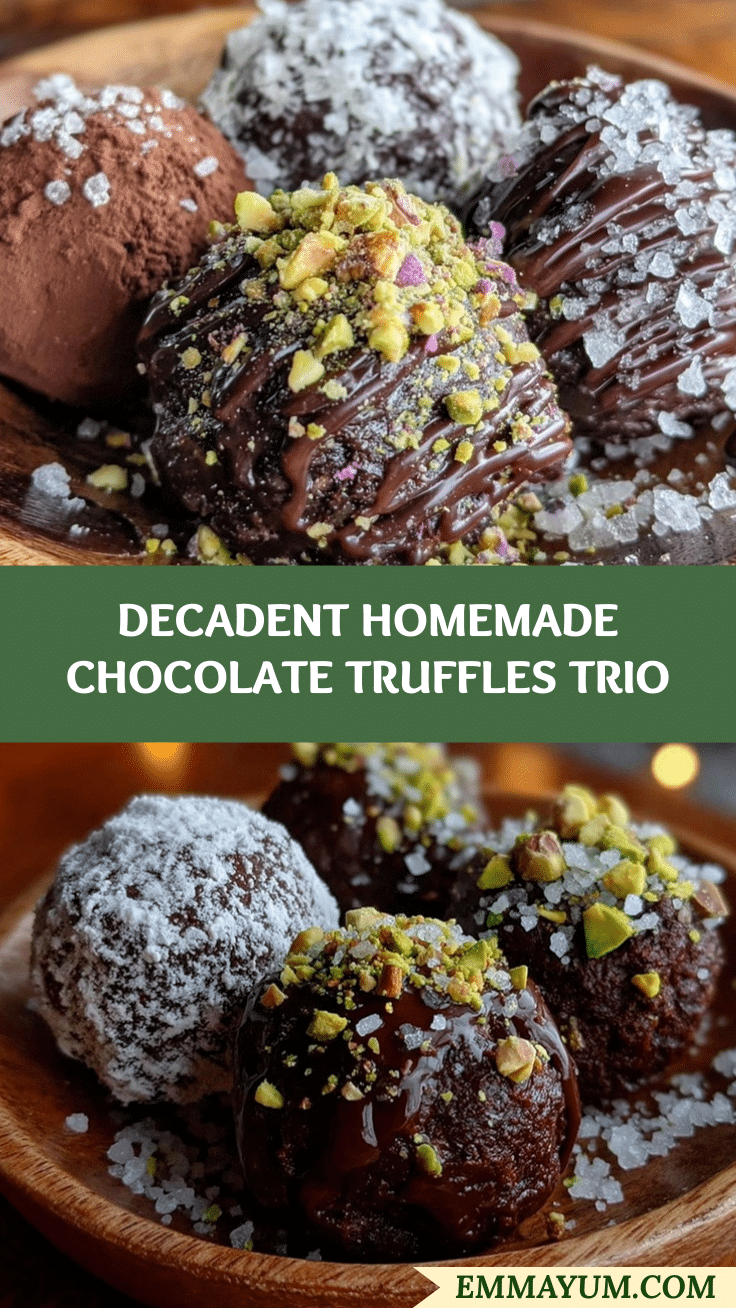 homemade chocolate truffles trio recipe recipe