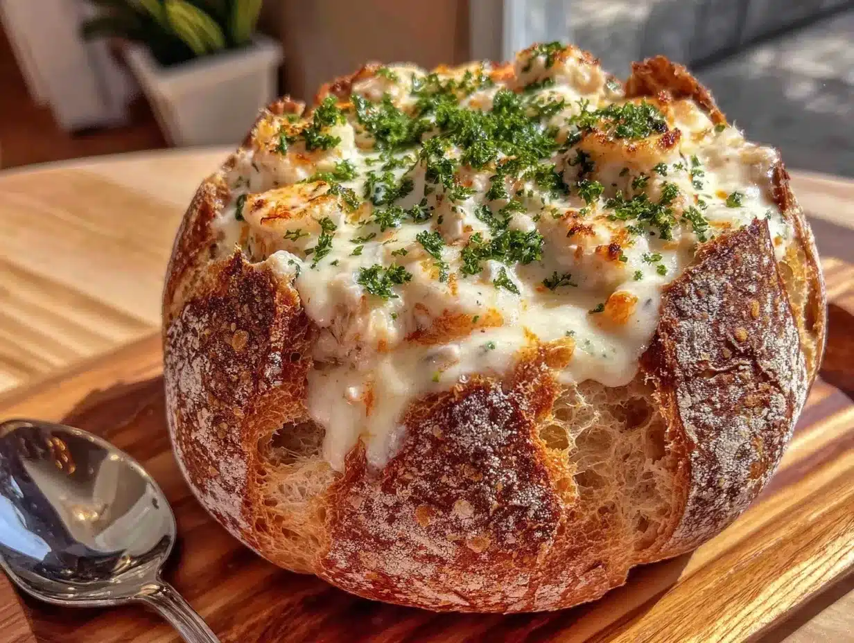 New England clam chowder bread bowl preparation steps
