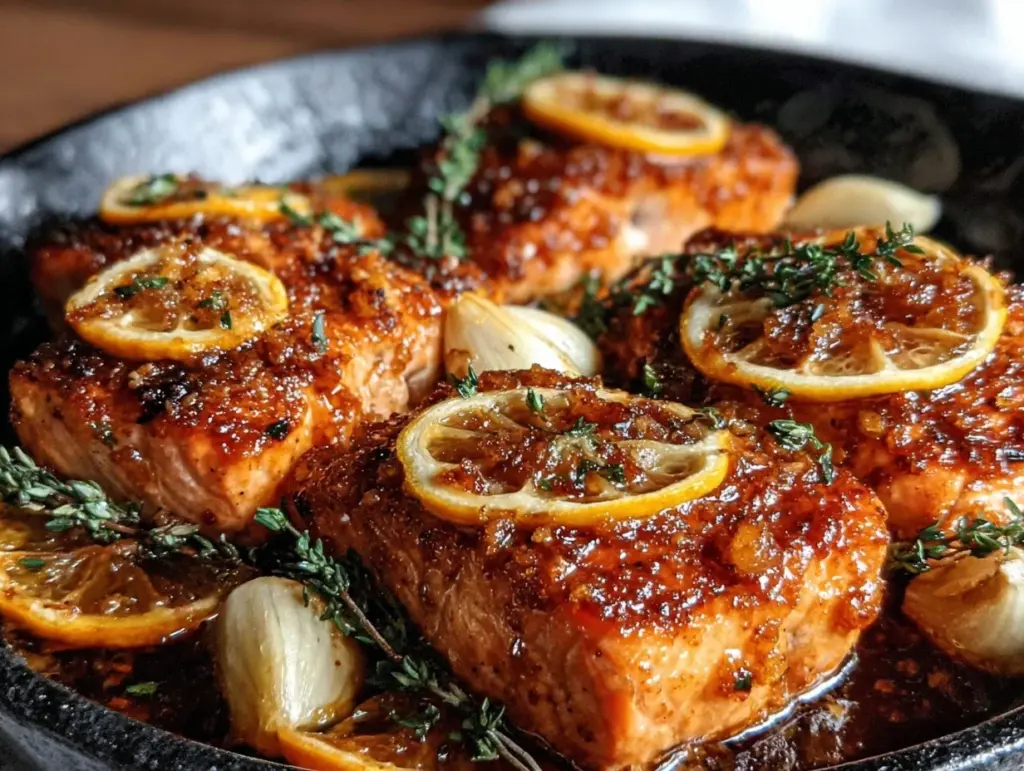 one pan lemon garlic salmon - featured image