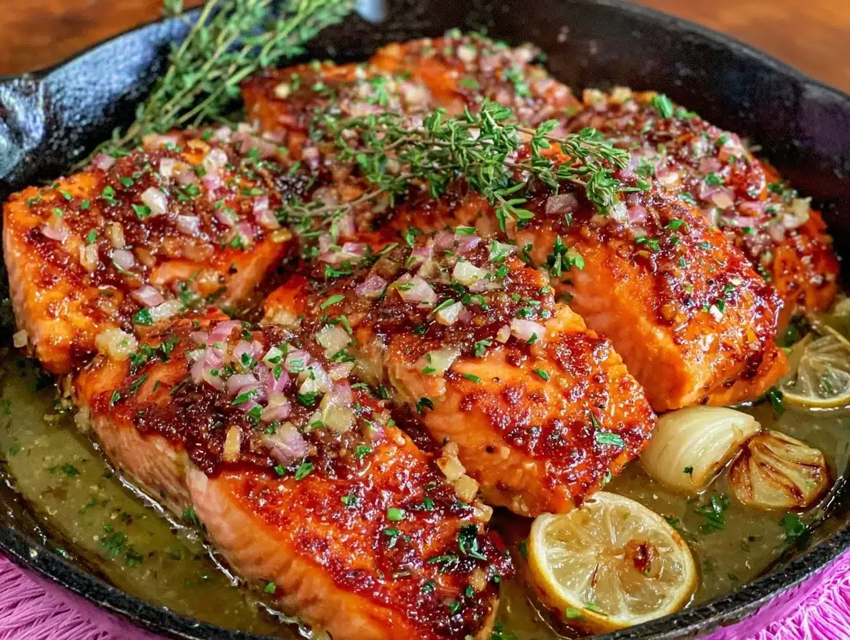 one pan lemon garlic salmon preparation steps