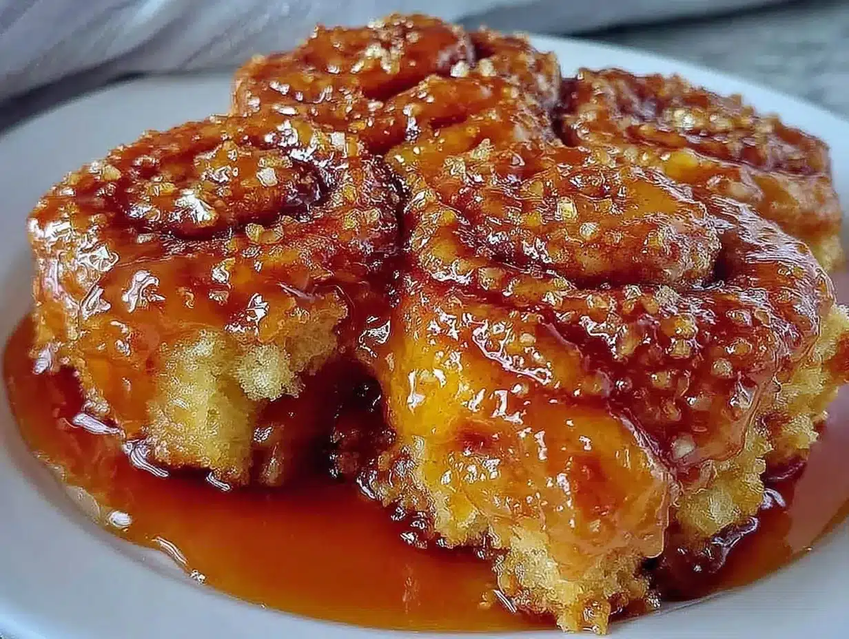 peach cobbler cinnamon roll crust preparation steps