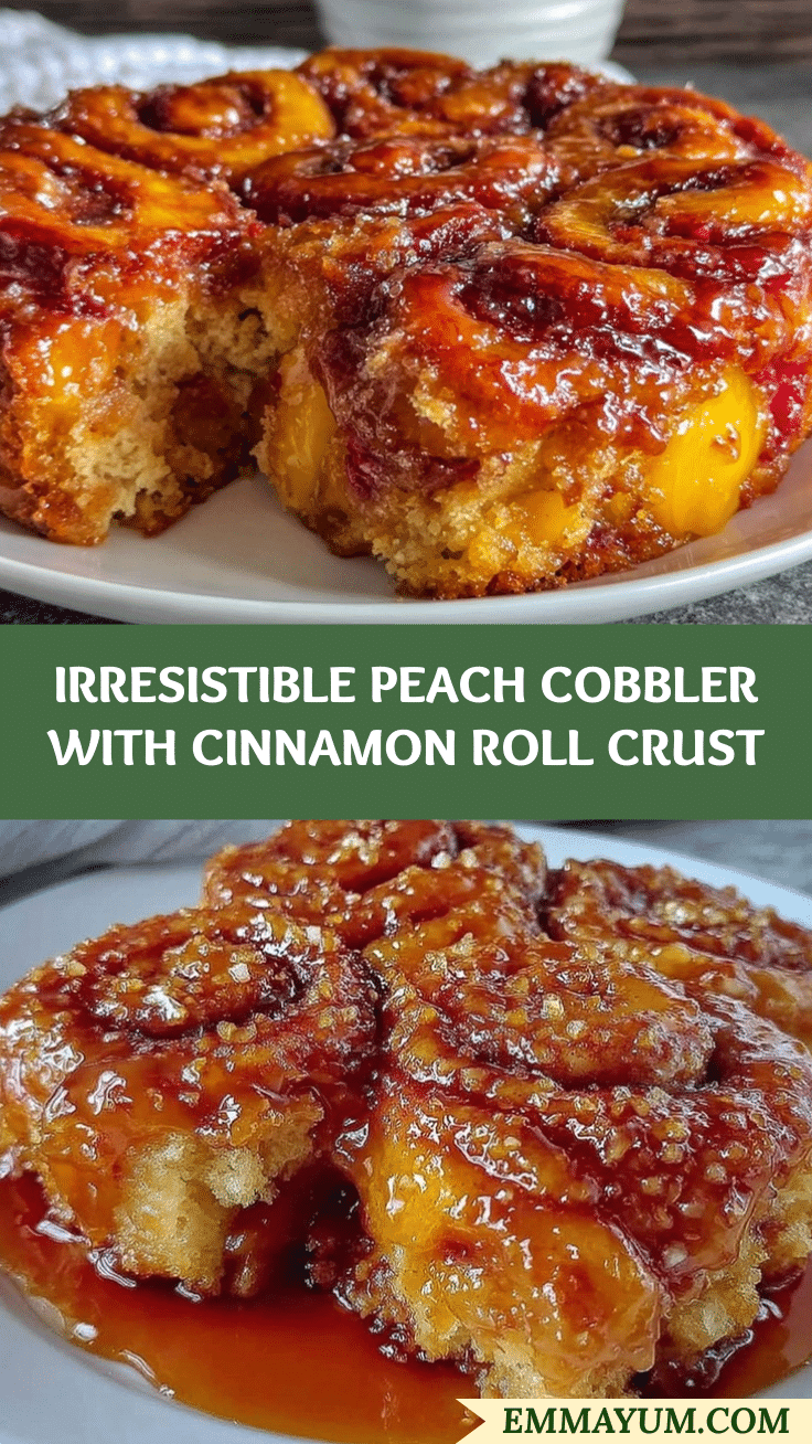 peach cobbler cinnamon roll crust recipe