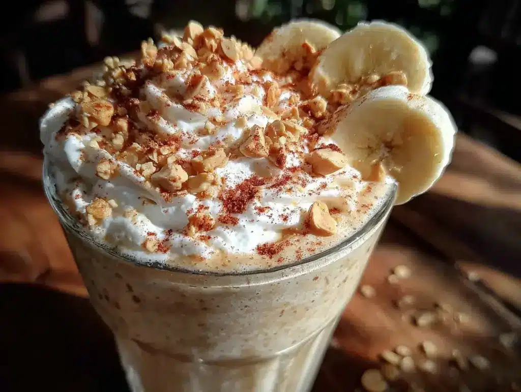 peanut butter banana protein shake - featured image