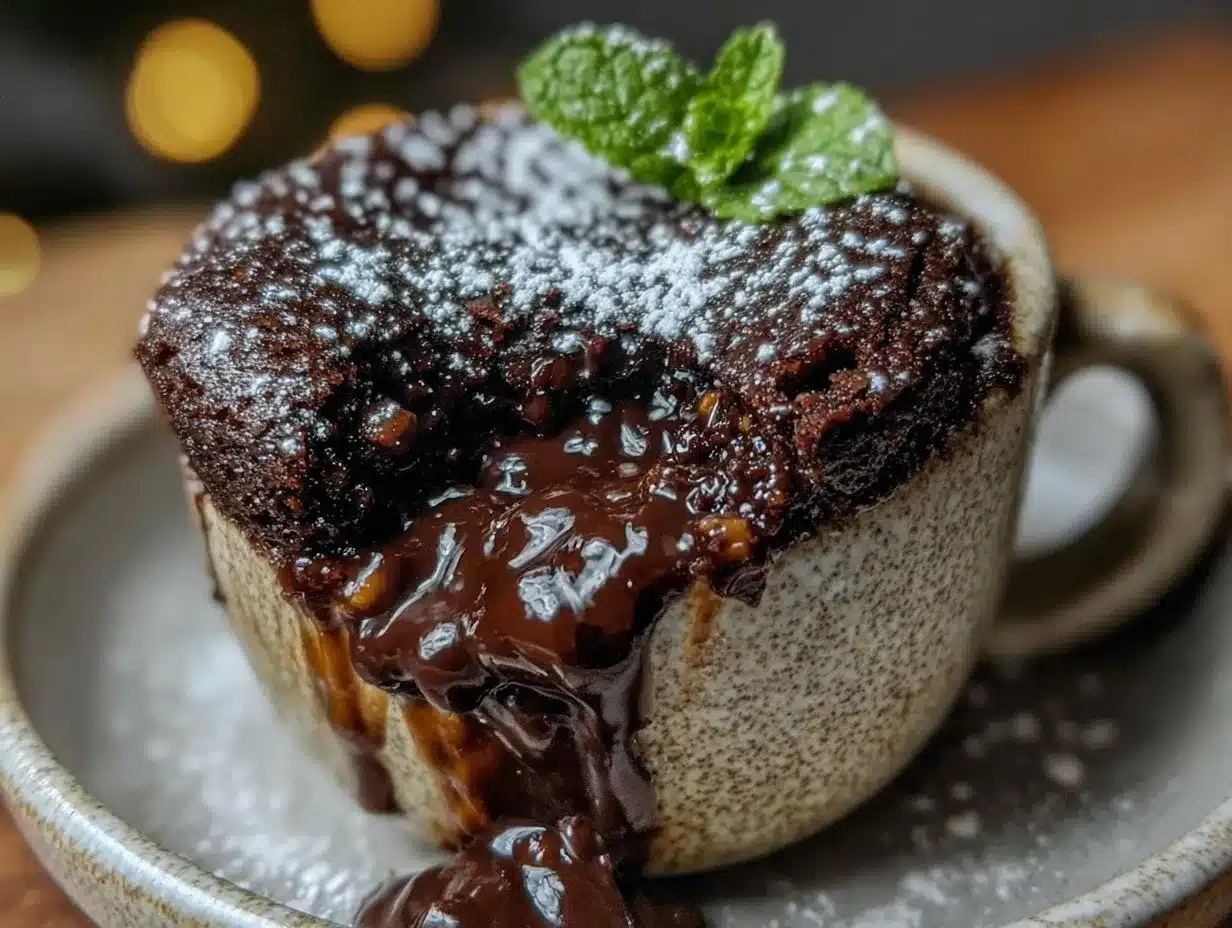Quick Gooey Chocolate Lava Mug Cake preparation steps