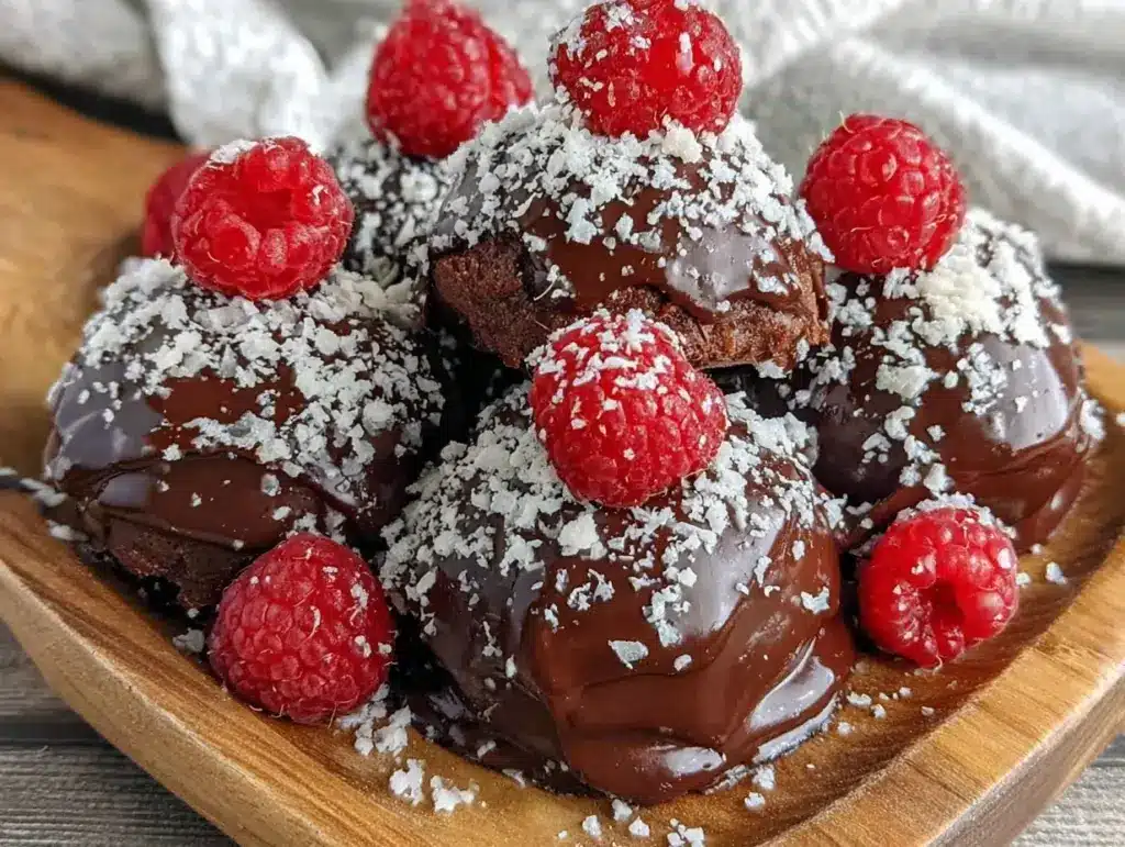 raspberry truffle bites - featured image