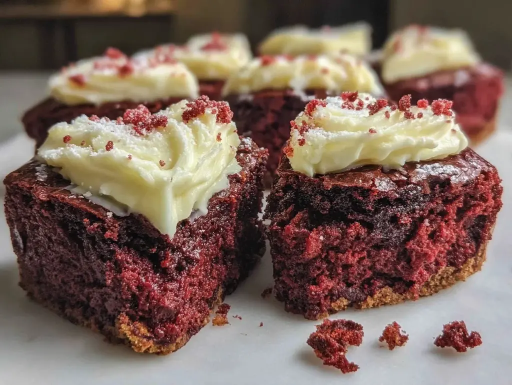 red velvet brownie hearts - featured image