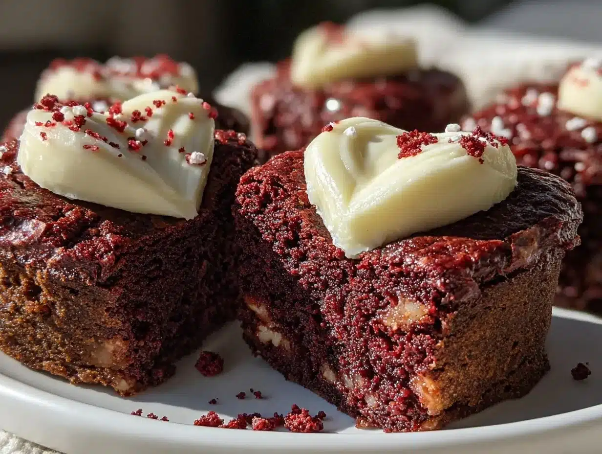 red velvet brownie hearts preparation steps