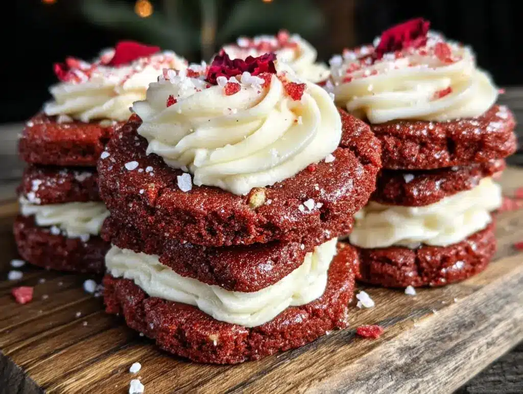 red velvet heart cookies - featured image