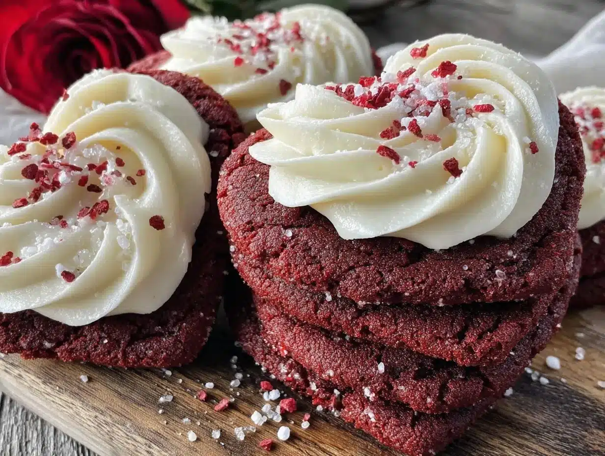 red velvet heart cookies preparation steps