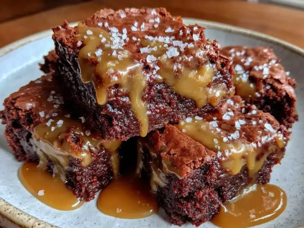 salted caramel brownies - featured image