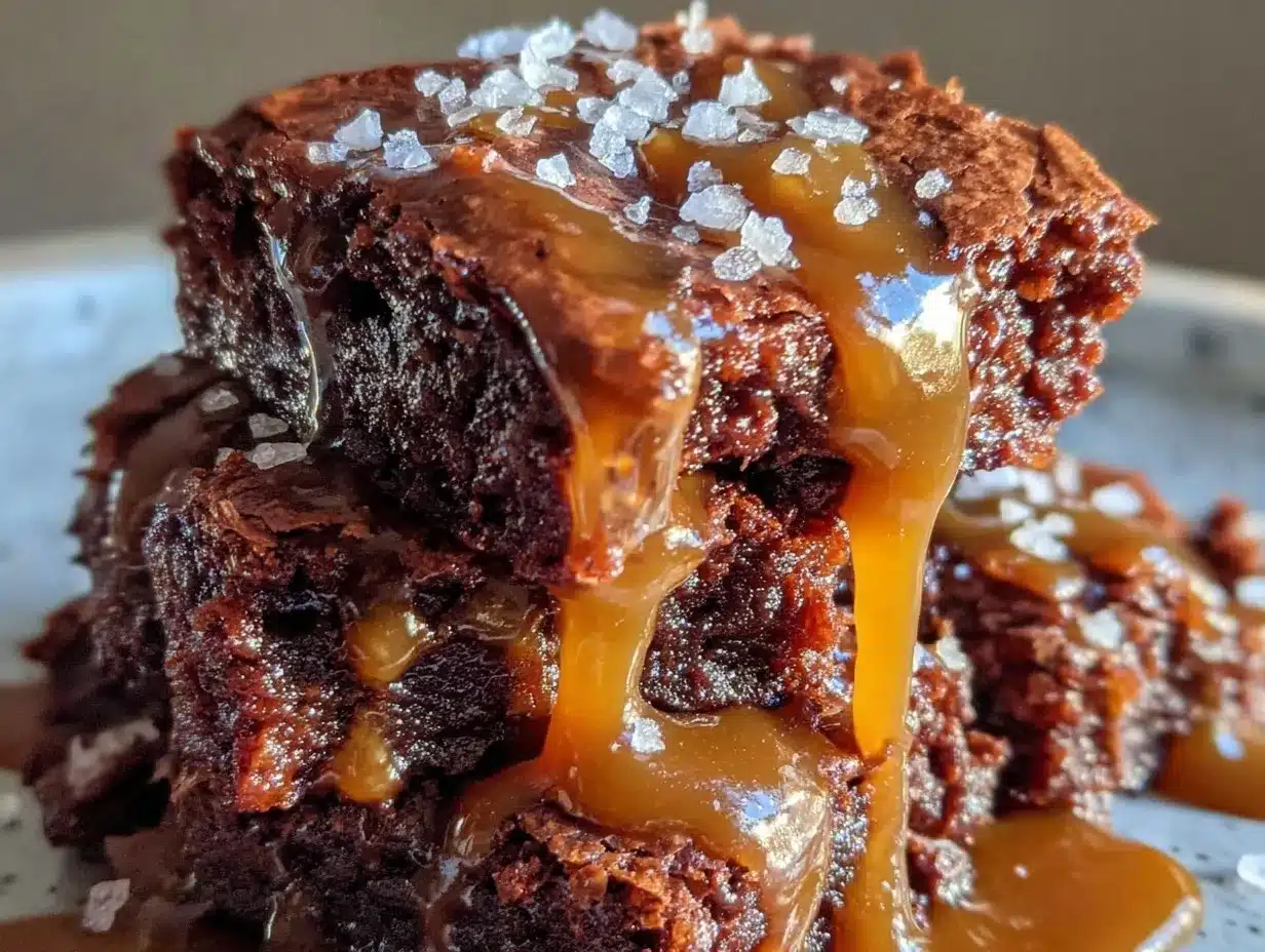 salted caramel brownies preparation steps