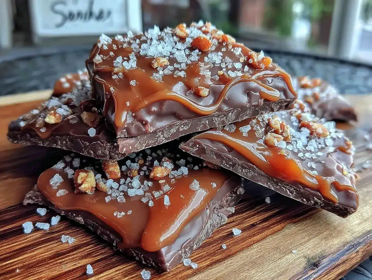 salted caramel chocolate bark recipe preparation steps