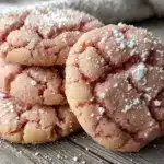 Soft Pink Velvet Crinkle Cookies - featured image