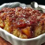 southern style peach cobbler - featured image