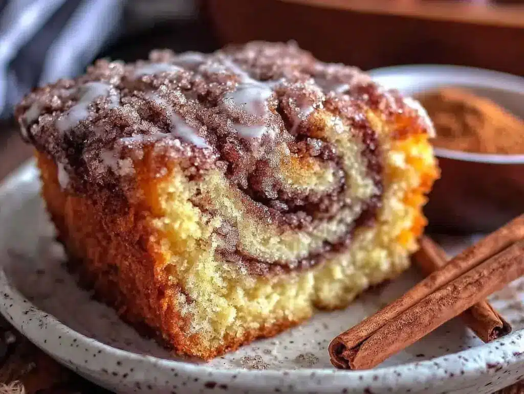 tender cinnamon swirl coffee cake - featured image