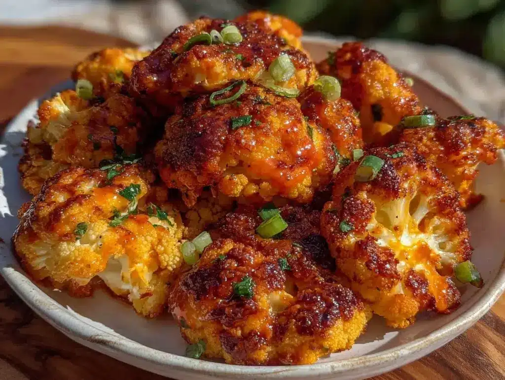 air fryer buffalo cauliflower bites - featured image