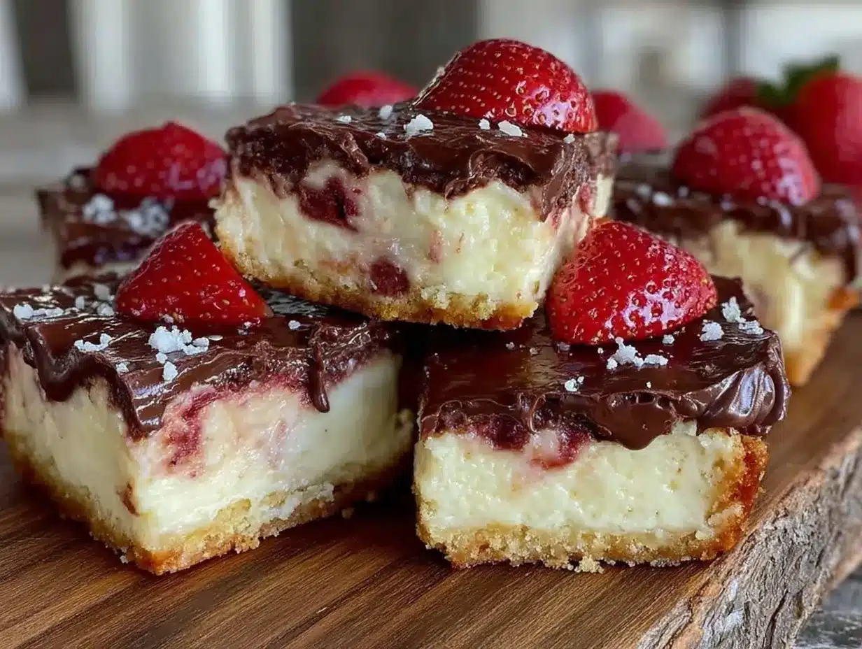 chocolate-covered strawberry cheesecake bars preparation steps