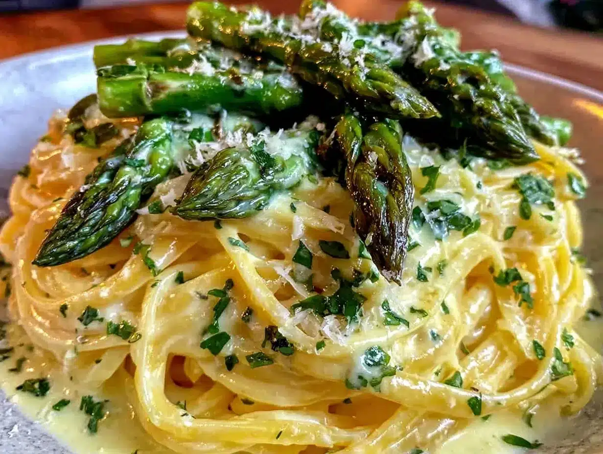 creamy asparagus lemon pasta preparation steps
