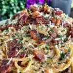 creamy bacon carbonara - featured image