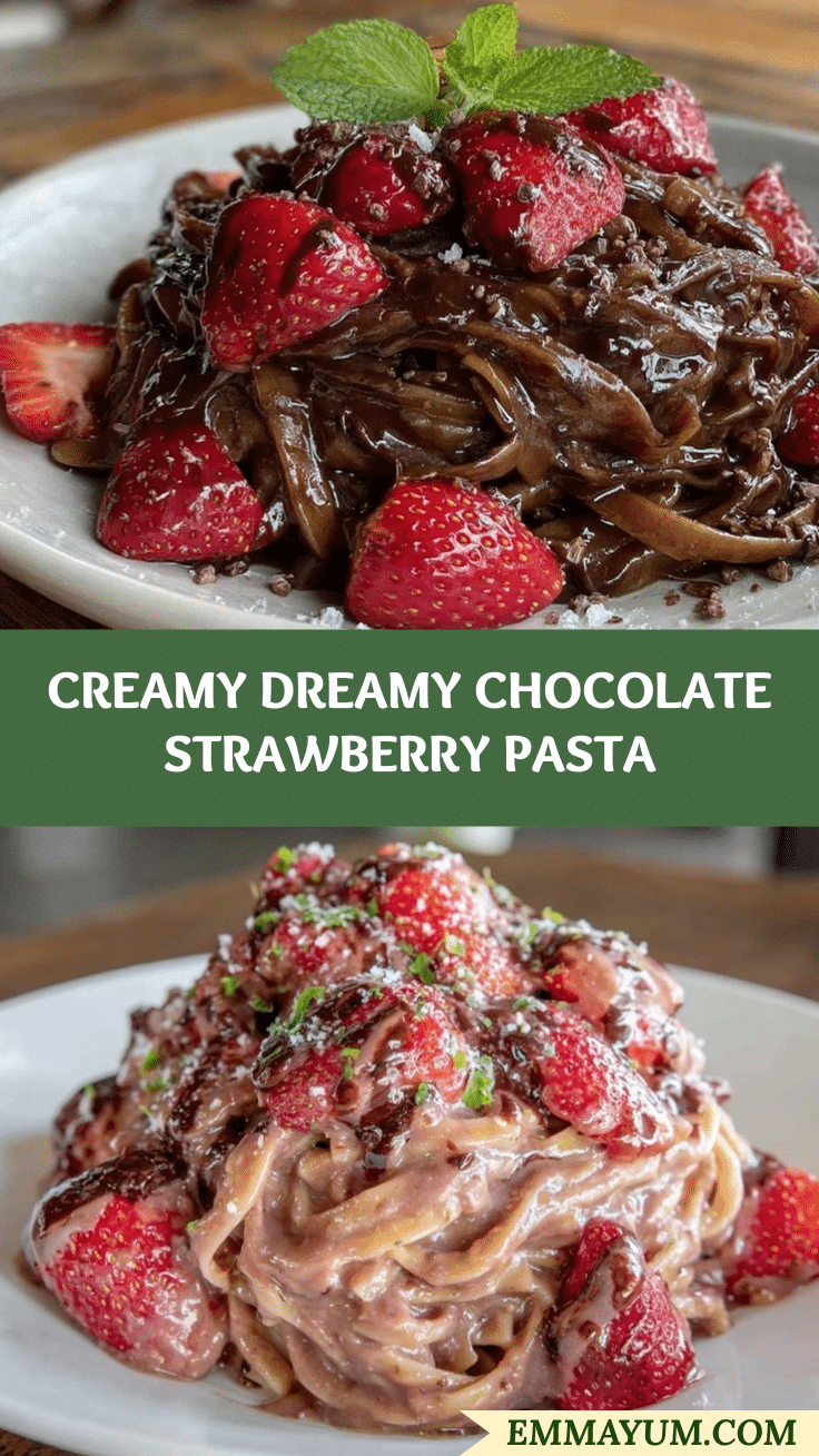 creamy chocolate strawberry pasta dessert recipe