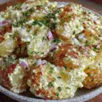 creamy classic potato salad with mustard - featured image
