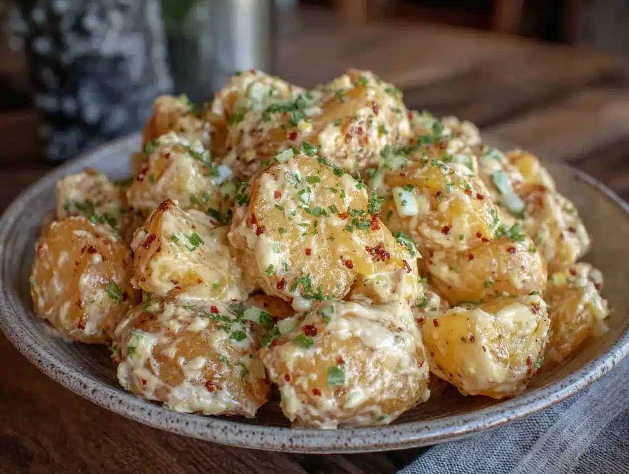 creamy classic potato salad with mustard preparation steps