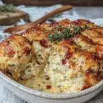 creamy comfort chicken and wild rice bake - featured image