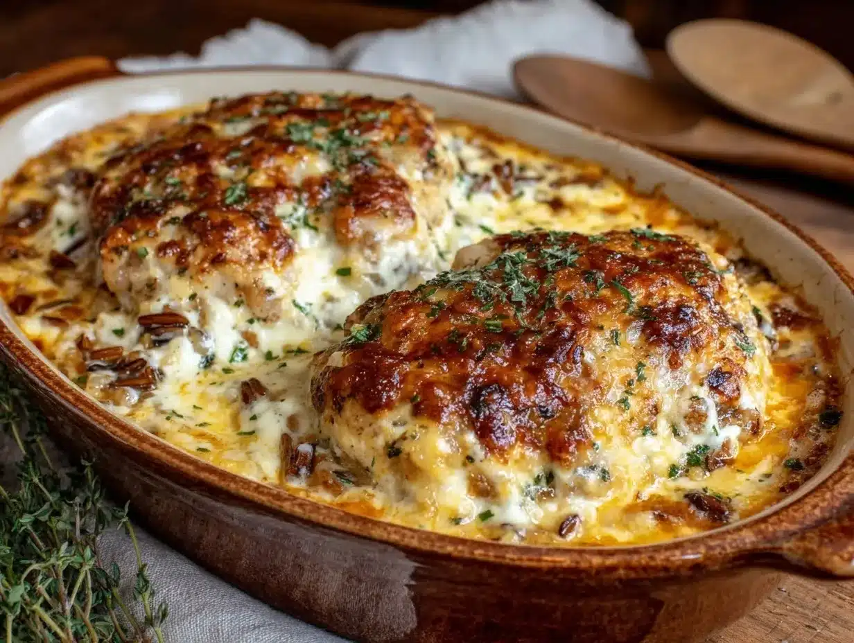 creamy comfort chicken and wild rice bake preparation steps