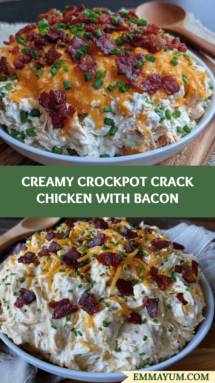 creamy crockpot crack chicken with bacon recipe