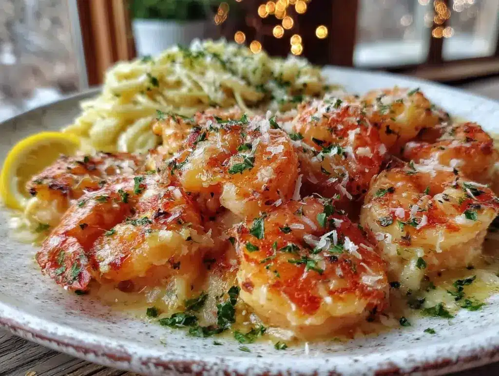 Creamy Garlic Parmesan Shrimp Scampi - featured image